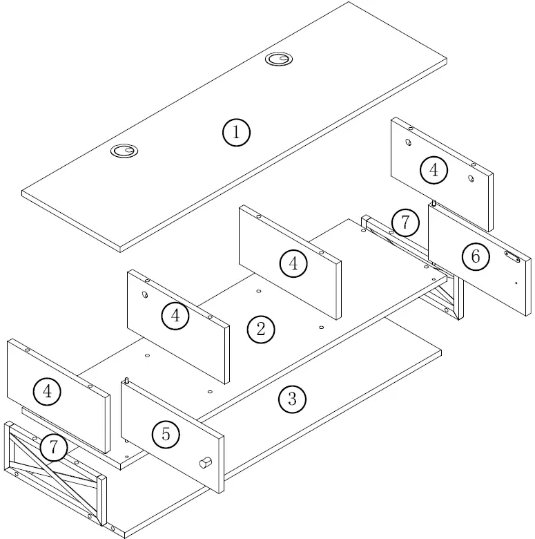 Tribesigns CT-JW0221 Tarik 39 in. Brown and Black Wood Floating TV Stand 02