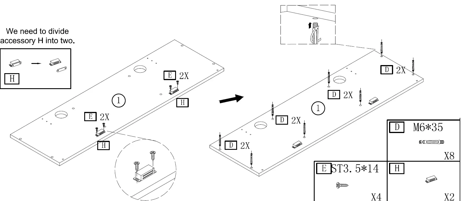 Tribesigns CT-JW0221 Tarik 39 in. Brown and Black Wood Floating TV Stand 15