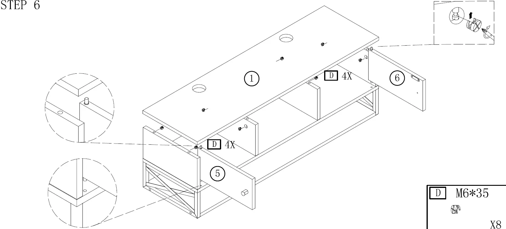 Tribesigns CT-JW0221 Tarik 39 in. Brown and Black Wood Floating TV Stand 17
