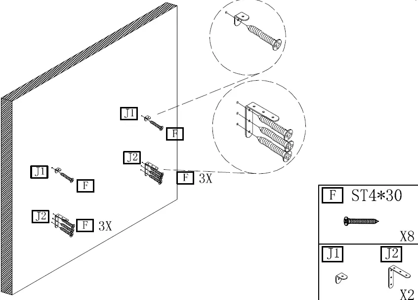 Tribesigns CT-JW0221 Tarik 39 in. Brown and Black Wood Floating TV Stand 21