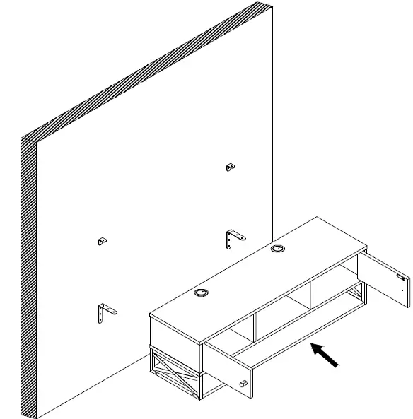 Tribesigns CT-JW0221 Tarik 39 in. Brown and Black Wood Floating TV Stand 22