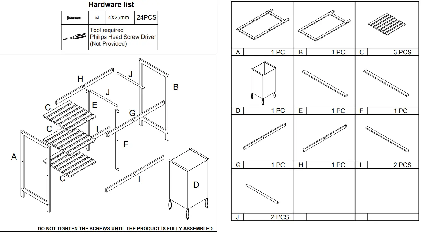 Kmart 43142446 Bamboo Hamper with Shelves - fig1