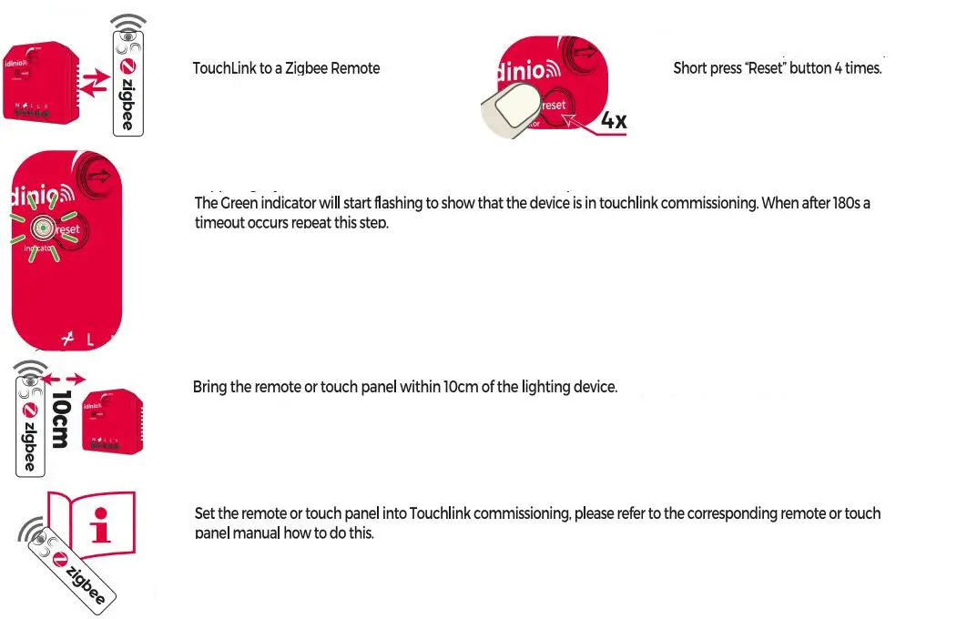 idinio IDI_BOUWDIMMER_ZIGBEE Zigbee LED Dimmer Module User Guide - TouchLink
