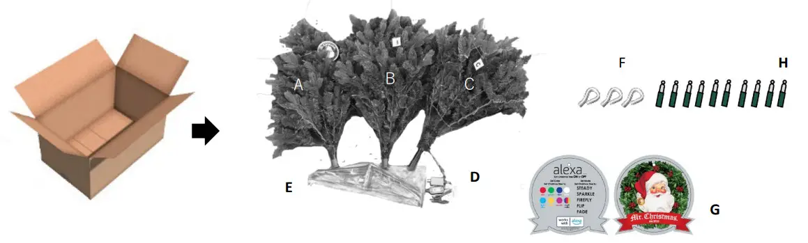 Mr Christmas 68325 7.5ft RGB Christmas Tree Flocked