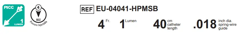 ARROW EU-04041 HPMSB Pressure Injectable One Lumen PICC - icon