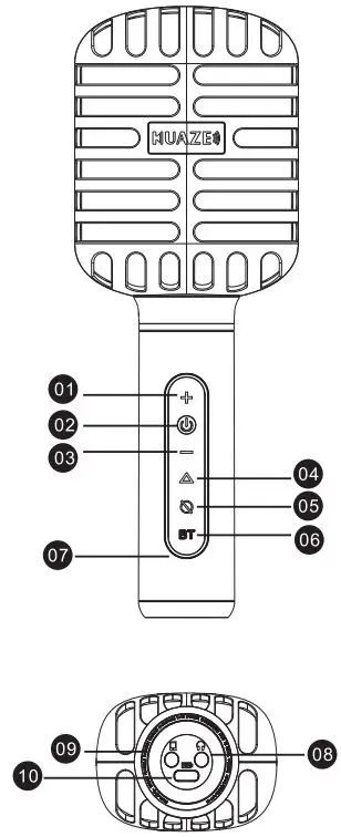 HUAZE-HZK650-Wireless-Bluetooth-Portable-Handheld-Karaoke-Microphone-FIG-2