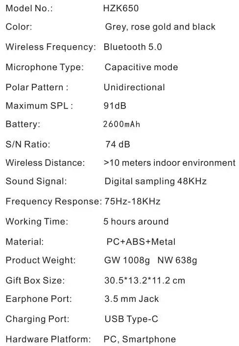 HUAZE-HZK650-Wireless-Bluetooth-Portable-Handheld-Karaoke-Microphone-FIG-8