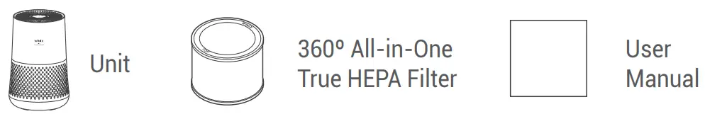 WINIX A231 Tower H13 True HEPA 4 Stage Air Purifier - PACKAGE CONTENTS