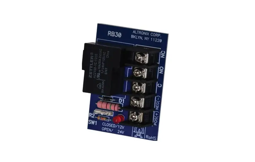 Altronix Rb30 Ultra Sensitive Relay Module Instruction Manual