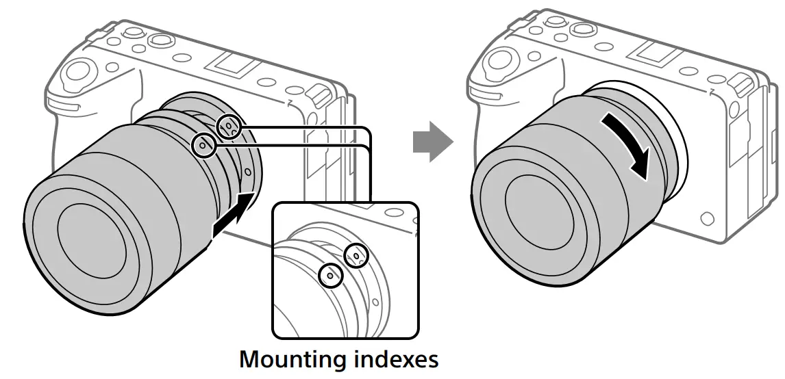 SONY FX3 Interchangeable Lens Digital Camera - Attaching a lens