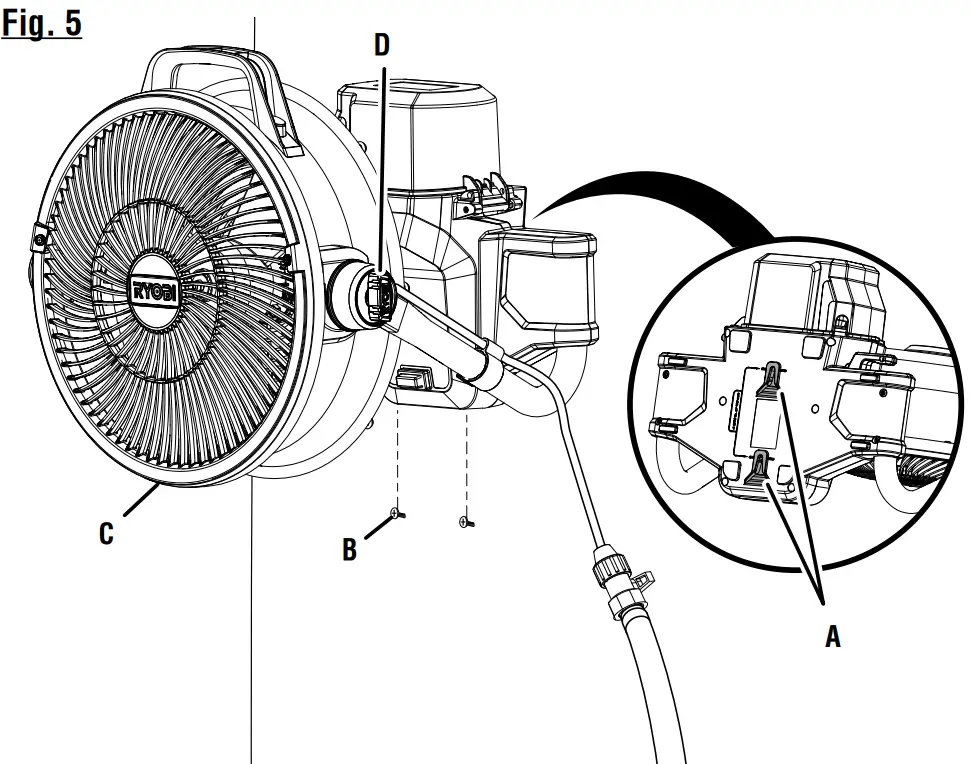 RYOBI PCL850 18V Hybrid 12Inch Misting Air Cannon fig 4
