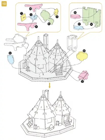 UNIVERSITY-GAMES-08482-Harry-Potter-Hagrids-Hut-3D-Puzzle-10