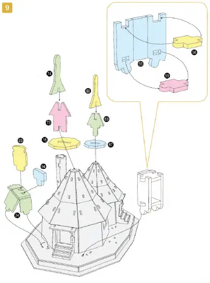 UNIVERSITY-GAMES-08482-Harry-Potter-Hagrids-Hut-3D-Puzzle-9