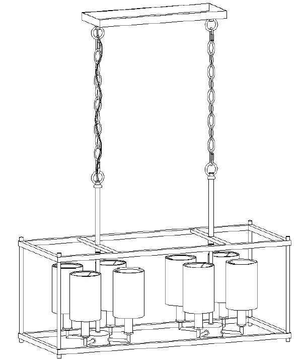 Uolfin 5069548 Finn 8-Light Matte Black and Brass Gold