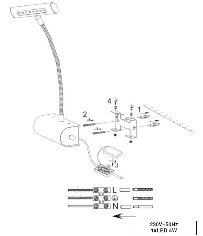 TRIO 279770108 Curtis LED Wall Light M Fair 01