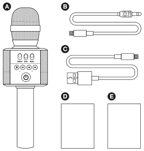 DP AUDIO VIDEO KRMC120 Wireless Bluetooth Karaoke Microphone - Figure 1