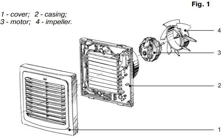 BLAUBERG Ventilation Auto Series Wall Exhaust Fan - Figure 1