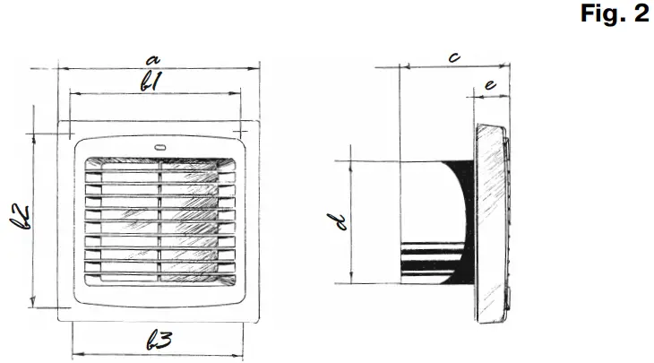 BLAUBERG Ventilation Auto Series Wall Exhaust Fan - Figure 2