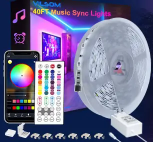 ViLSOM-‎Strip05-40FT-APP-and-Remote-Control-Led-Strip-Lights-fig-1