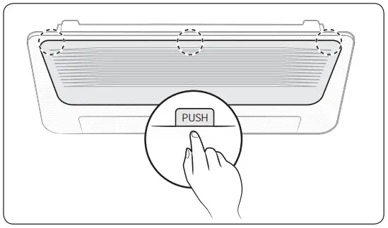 SAMSUNG AJ035TN1DKG Air Conditioner - Detaching the air filter