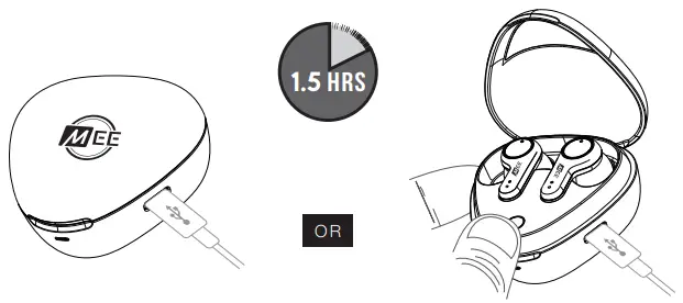 MEE audio B08RHYC7TK X20 Truly Wireless Active Noise Cancelling in Ear Headphone - Place both earpieces