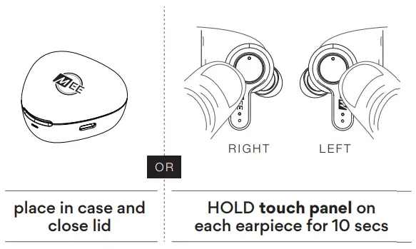 MEE audio B08RHYC7TK X20 Truly Wireless Active Noise Cancelling in Ear Headphone - Power Off