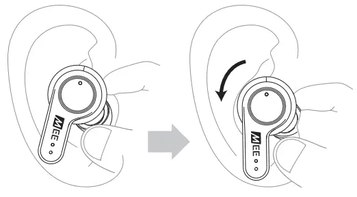 MEE audio B08RHYC7TK X20 Truly Wireless Active Noise Cancelling in Ear Headphone - Put each earpiece in the corresponding ear