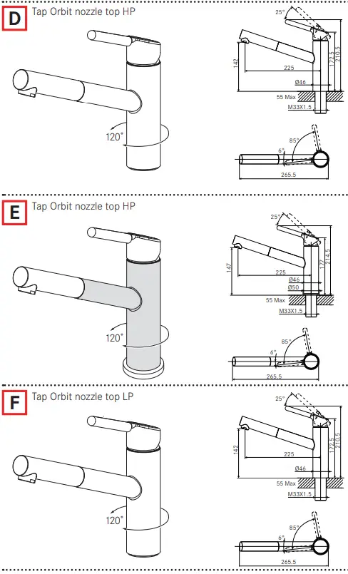 FRANKE FC 3054.082 ORBIT Kitchen Faucet-FIG3