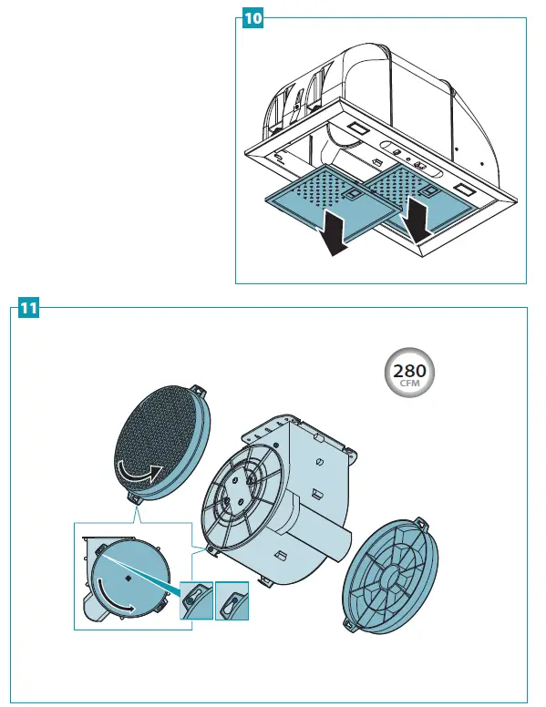 falmec FISAB22B3SS1 22 Inch Stainless Steel Convertible Under Cabinet - 11