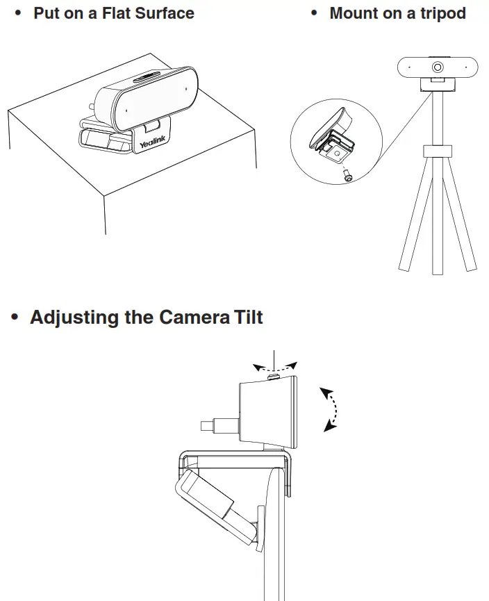 Yealink UVC20 Full HD USB Webcam --Put on a Flat Surface