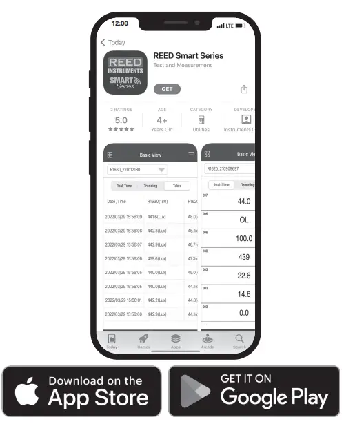 REED R1640 Thermocouple Thermometer - App Features