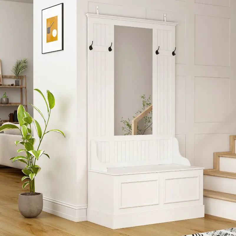 FUFU-GAGA-LJY-KF020339-01-Modern-4 Hooks-Hall-Tree-with-Mirror-and-Large-Storage