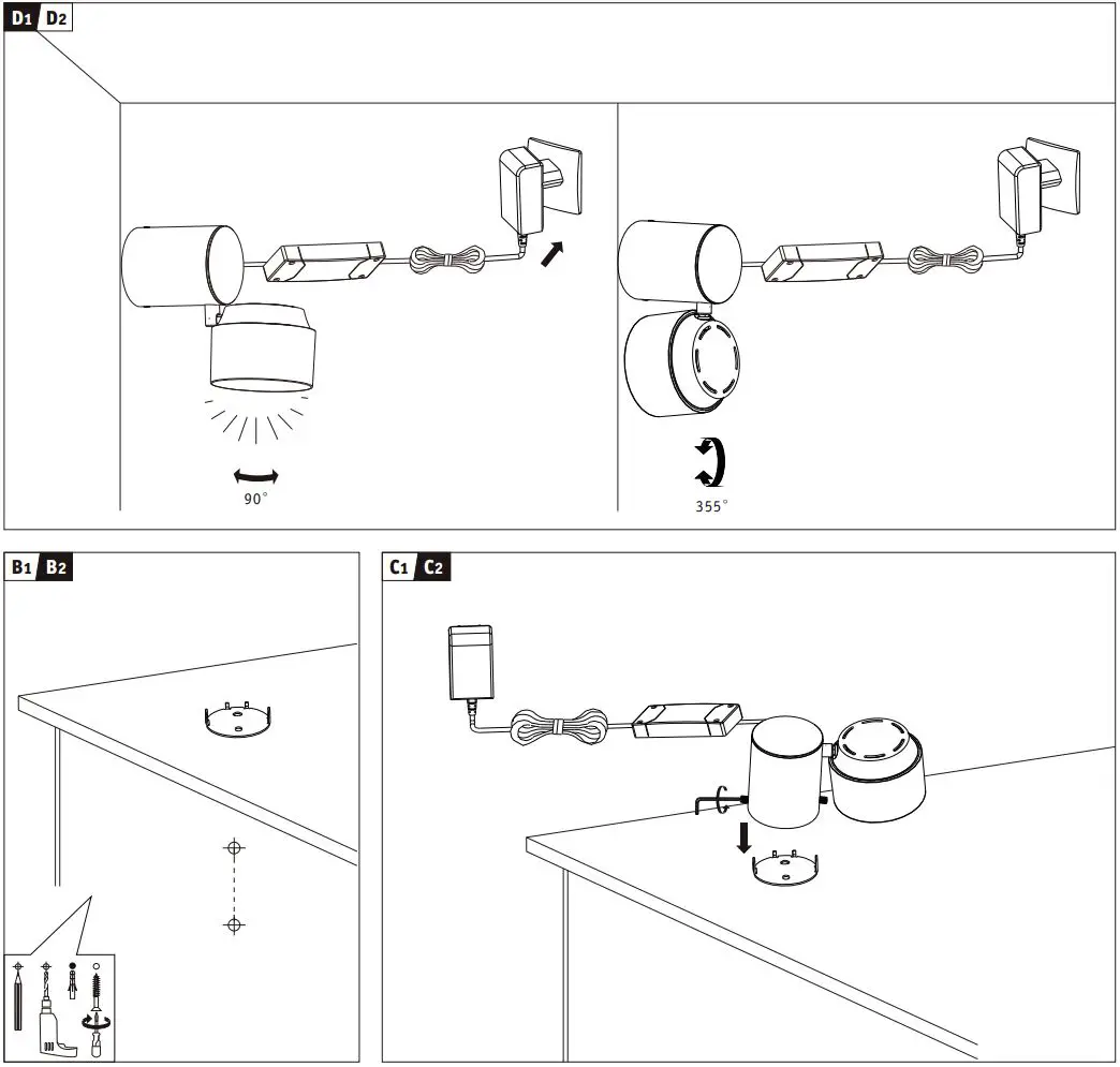 Paulmann 797.81 LED Table Luminaire Instruction Manual - Fig B,C