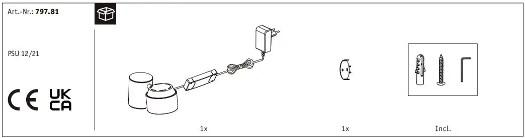 Paulmann 797.81 LED Table Luminaire Instruction Manual - What's in the box