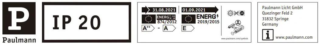 Paulmann 797.81 LED Table Luminaire Instruction Manual