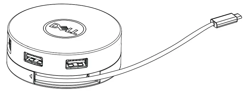 Dell USB-C Mobile Adapter DA310--With the USB