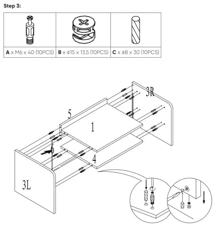 MATT BLATT MBSAUPABTWA Sao Paulo Bedside Table - ASSEMBLY Step 3