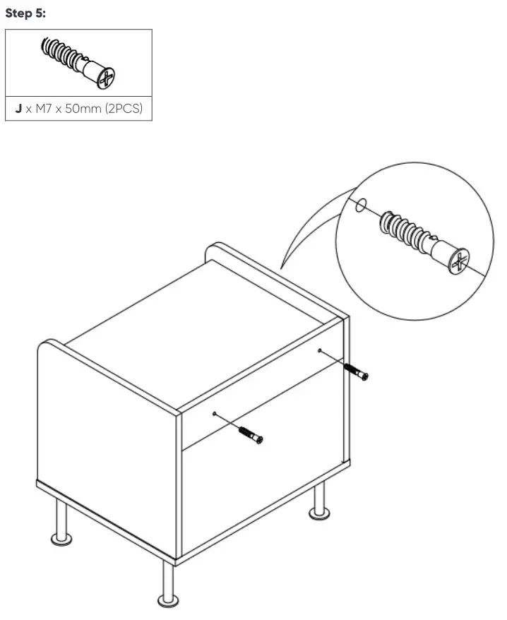 MATT BLATT MBSAUPABTWA Sao Paulo Bedside Table - ASSEMBLY Step 5