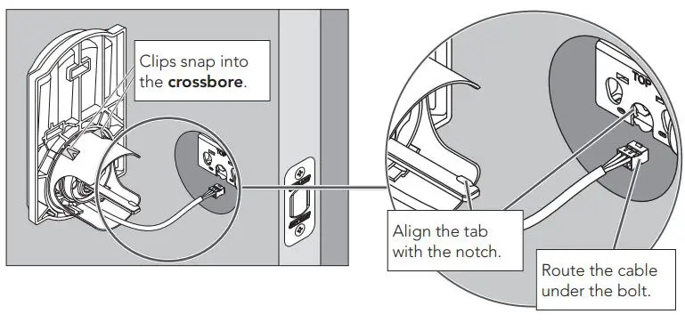 SCHLAGE FBE479AACENLAT625 Sense Century Touchscreen Smart Deadbolt Installation Guide - Install the Touchscreen Assembly