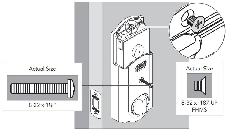 SCHLAGE FBE479AACENLAT625 Sense Century Touchscreen Smart Deadbolt Installation Guide - Secure the Alarm Assembly to the Support Plate