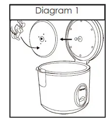 ROMA ARC-900SB 10-Cup Cool-Touch Rice Cooker - Diagram 1