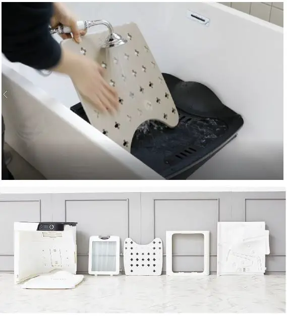 Separate washing structure that can be cleaned with water