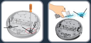 Clean the side brush