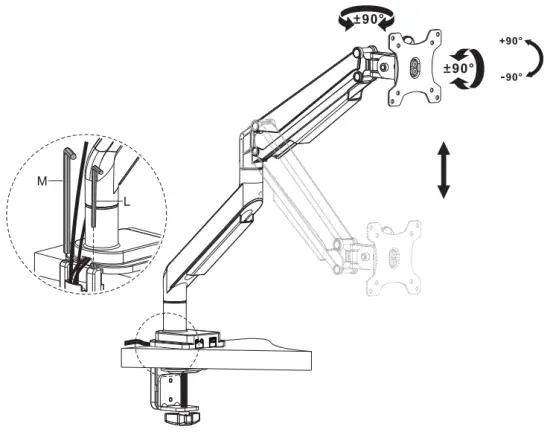 CLAMP ARM ADJUSTABLE JOINTS