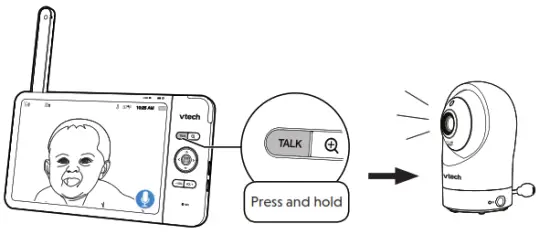 vtech RM7764HD 7 Inch Smart Wi Fi 1080p Pan and Tilt Monitor - speak