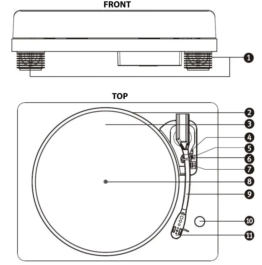 Lenco LS 50 USB Turntable Belt Drive Wood - PARTS
