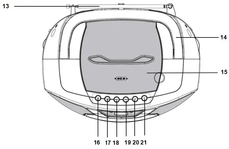 JENSEN CD-590 Portable Bluetooth CD Cassette Player with AM-FM Radio FIG 6