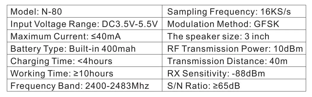XIAOKOA-N-80 2.4G-Wireless-Headset-Microphone-fig-8