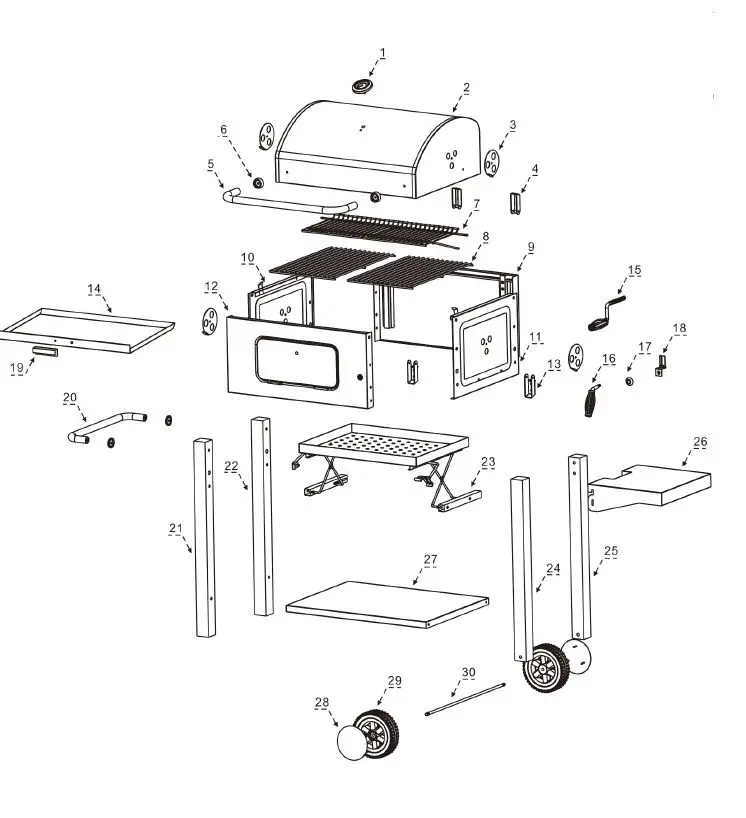 Burns Barkles 014053 Charcoal Grill -FIG 2