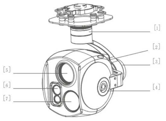 FOXTECH Q30TIRM Pro GPS Location Resolving Series - Gimbal Diagram